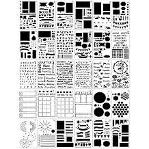 Tenare 30 Pcs Journal Stencils Planner Plastic Ultimate Productivity Dot DIY Drawing Templates Set for Notebook Scrapbook Christmas Cards Decor, 4 x 7 InchAdorable Style