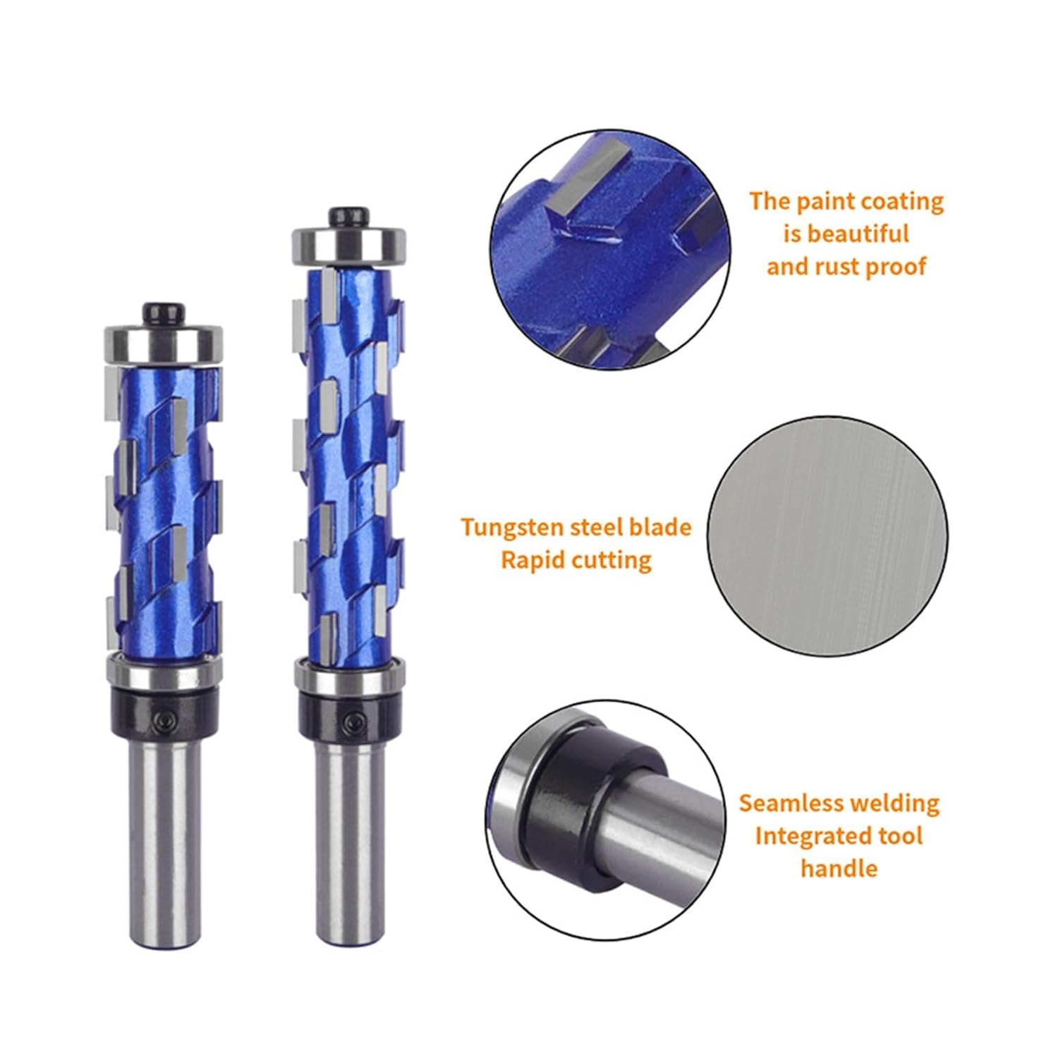 Flush Trim Router Bit 1/2" Shank Double Bearing Spirals Bits for Woodworking and Composite Materials Flush Trim Bit