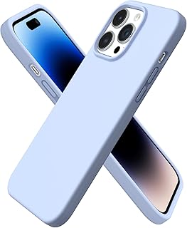 Compatible with iPhone 14 Pro Max Case 6.7, Slim Liquid Silicone 3 Layers Full Covered Soft Gel Rubber Phone Case Protective Cover with Microfiber Lining 6.7 inch-Baby Blue