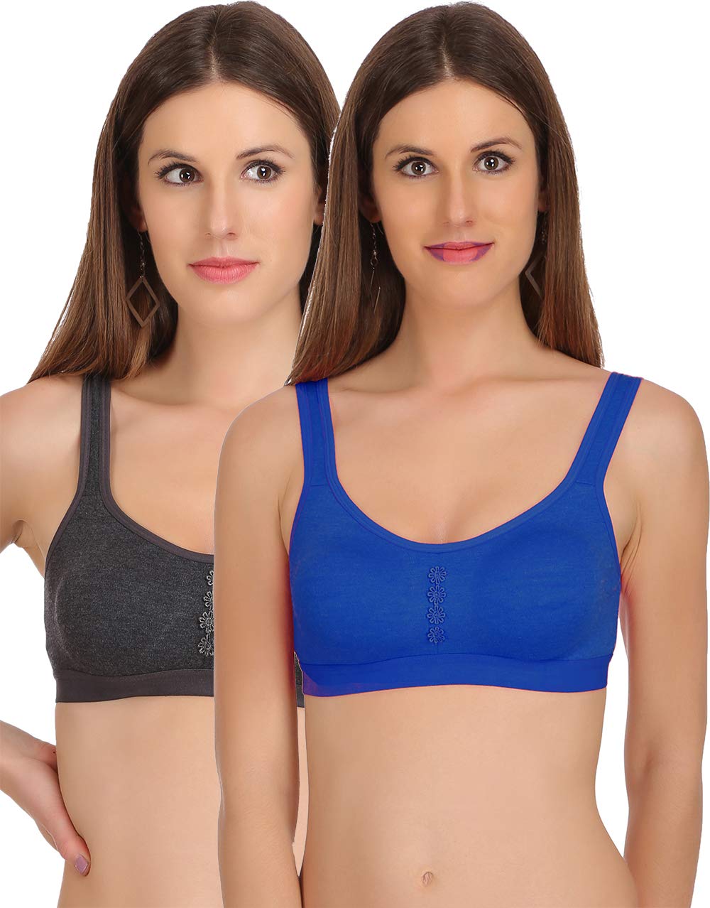 styfun Women’s Cotton Lycra Molded Cup|Sports Bra|Gym Bra|Yoga Bra|Running Bra|Sports Bra|Sports Bra for Women for Gym|Sports Bra for Girls|Sports Bra for Women|Pack of 2|-picture-1