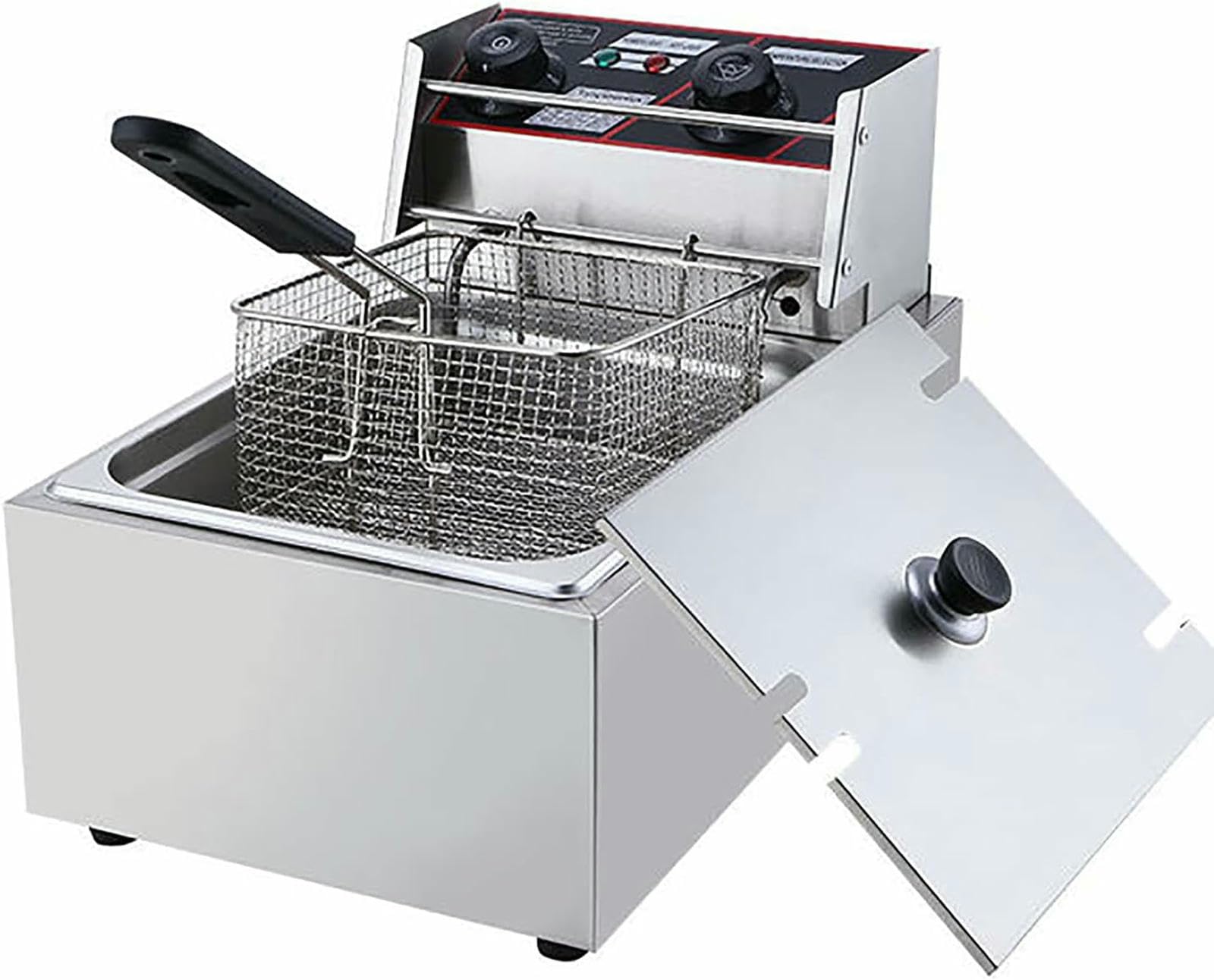 Friteuse électrique 2500W et sa cuve antiadhésive de 6 L en inox