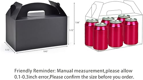 Miniatura 2 de HUAPRINT Cajas de regalo negras grandes a granel, cajas a dos aguas paquete de 30 cajas de 9.45 x 5 x 5 pulgadas, cajas de regalo para fiesta de
