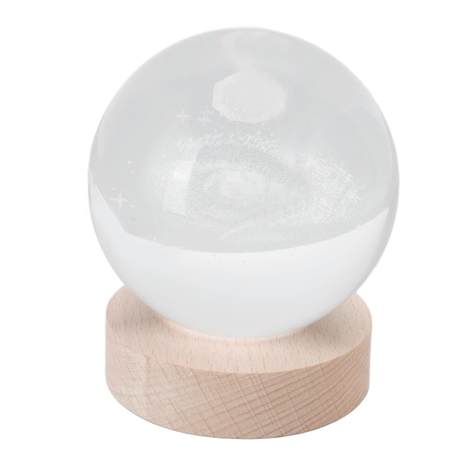 3D Crystal, Wired Crystal Night Light Decorative Elegant Button Switch (Galactic System Warm Light)