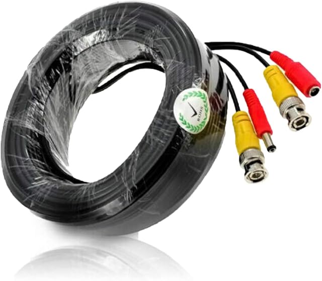 CASPERi BNC 40M / 132FT Video Power Cable Lead for CCTV Security Camera DVR System, BNC Extension Surveillance Camera Cables