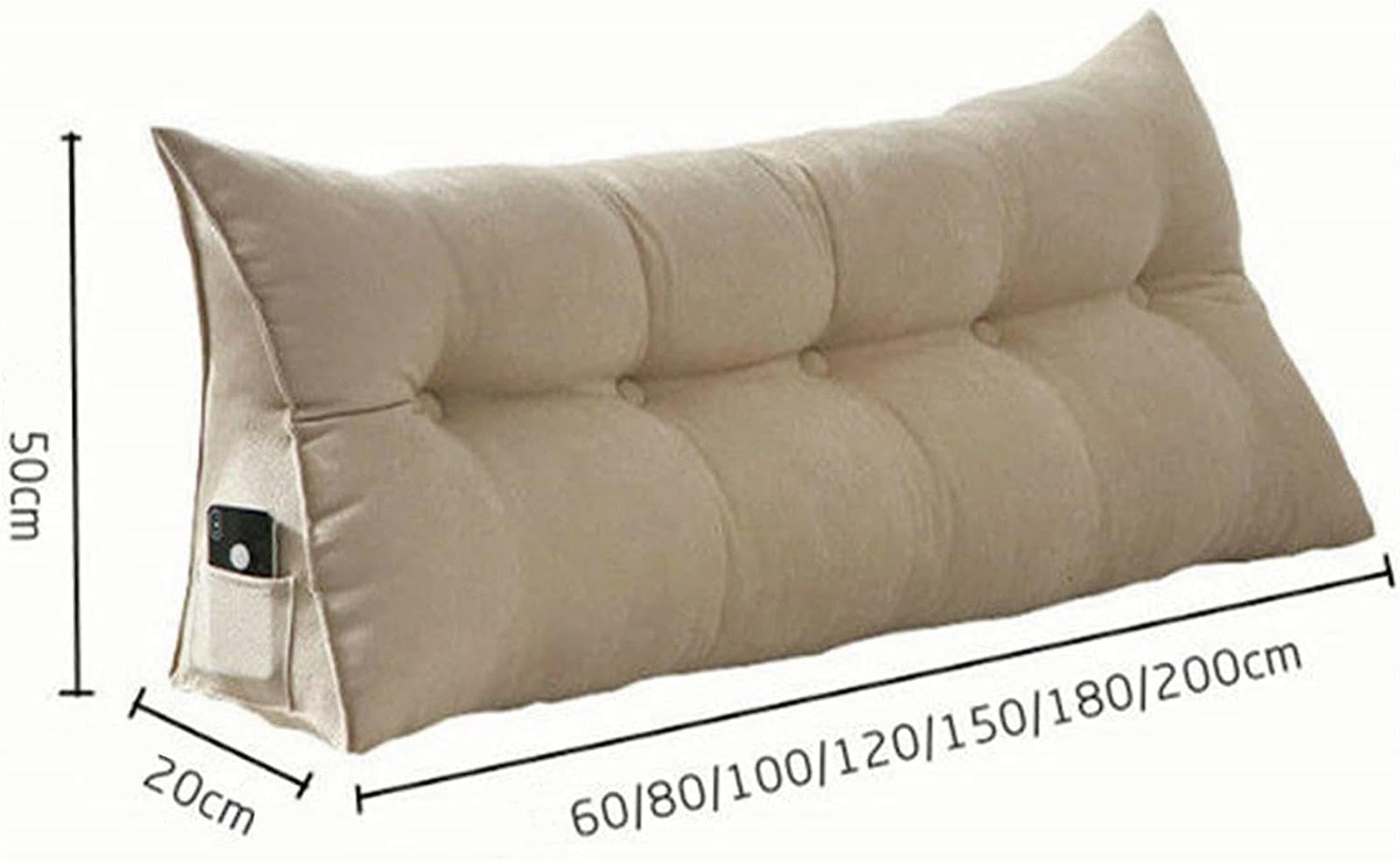 Almohada triangular de algodón y lino para cama y sofá, funda extraíble, cojín de apoyo para posicionamiento del sofá, elegante accesorio de decoración del hogar