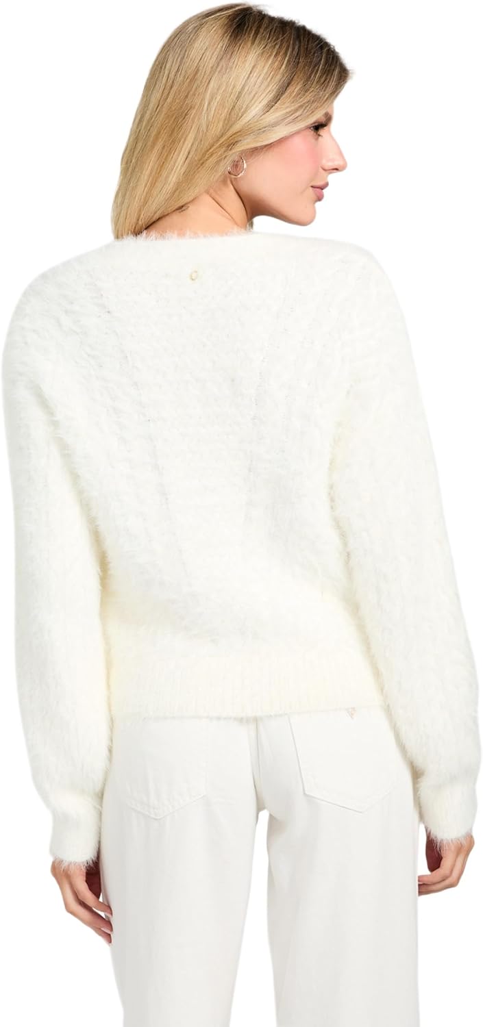 Kinako Fuzzy Cable-Knit Cardigan - Image 4