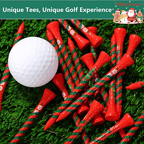 Zalord Marry Christmas Golf Tees 3 1/4 Inch Unbreakable Pack Of 60 Long Christmas Golf Tees Wood Reduce Side Spin And Friction (Christmas) #TOP5