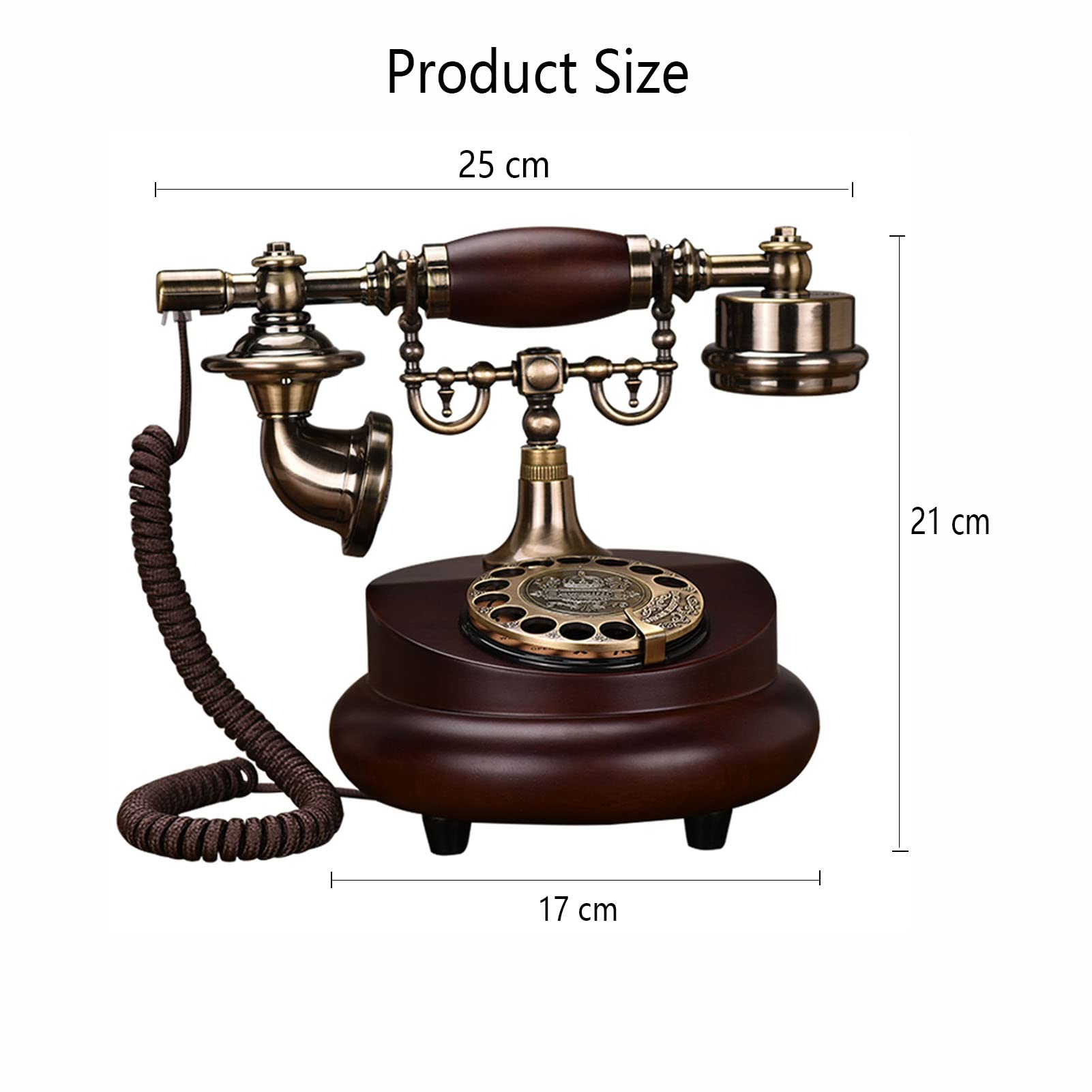 Amazon.co.jp: 回転ダイヤル式電話、ビンテージ有線固定電話、1960年代