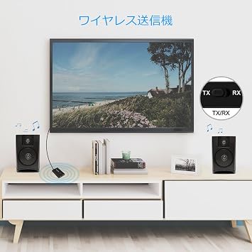 Bluetooth Transmitter and Receiver, 2-in-1 Wireless Audio 3.5mm Audio Black