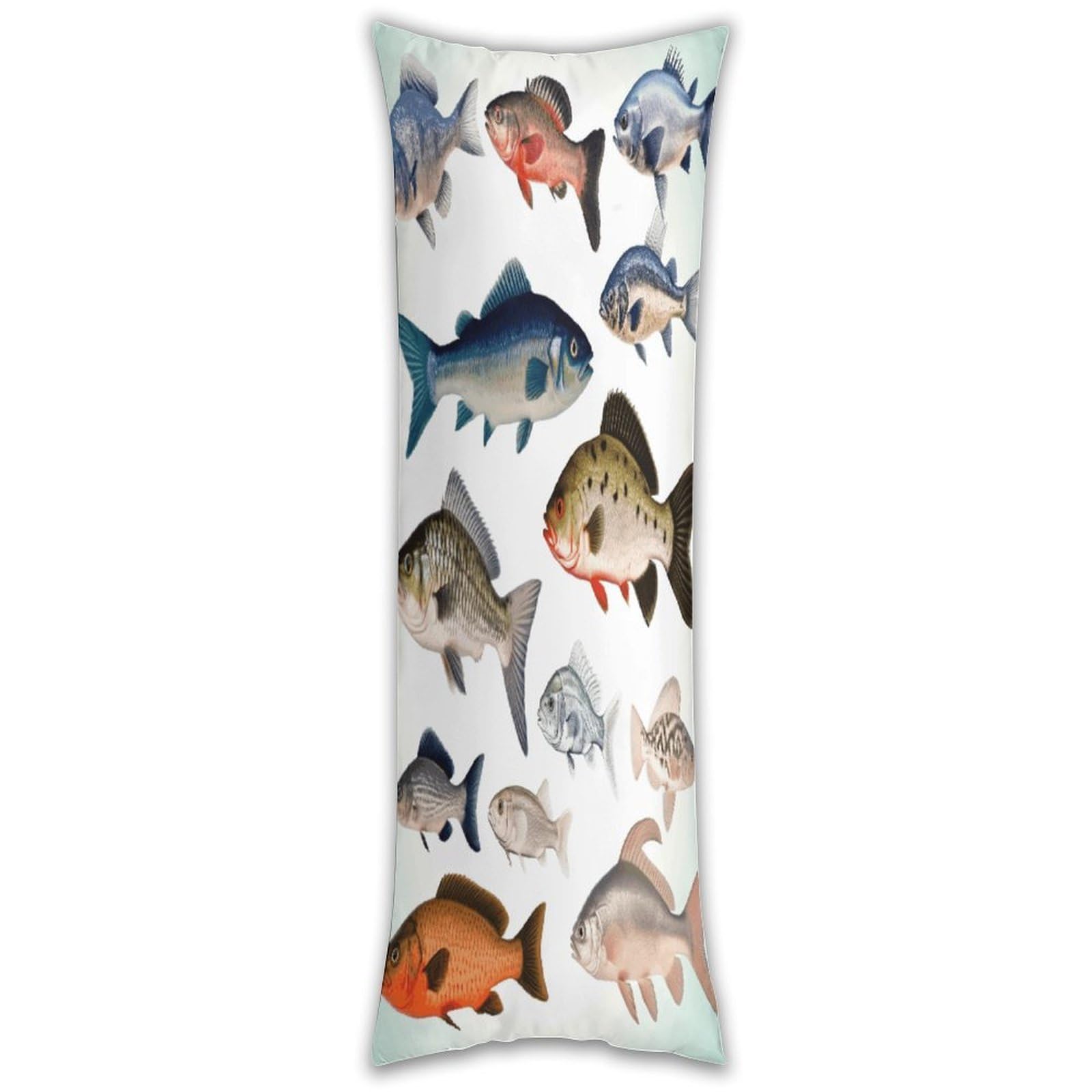 Different Fish Long Pillow Case with Zipper Ultra Soft Microfiber Long Pillow Cover Breathable Body Pillow Protector Soft Wrinkle Pillowcase for Bed Sofa Bedroom 53 X 19 in
