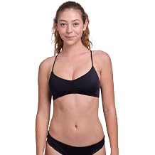 JOLYN Eliana Womens Bikini Top with Corset-Lace Tie Back & Ruched Front for Adjustable Support & Athletic Water Sports