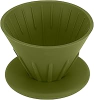 Vista 1 de Gotero de café, filtro de café de silicona reutilizable, filtro de cono plegable para el hogar, camping, mochilero, viajes (verde)