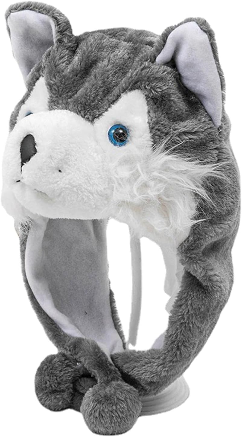 MYADDICTION Plush Animal Winter Hat Party Women Men Novelty Kids Headgear Husky Beanie Gray Clothing, Shoes & Accessories | Womens Accessories | Hats