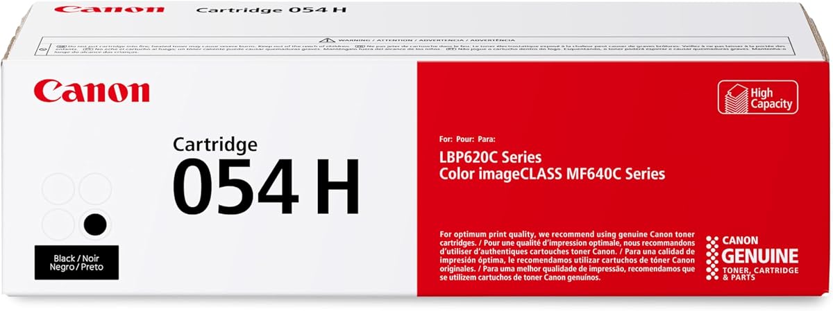 Cartucho de tóner negro original Canon 054 de alta capacidad compatible con LBP622Cdw, LBP623Cdw, MF641Cdw, MF642Cdw, MF644Cdw