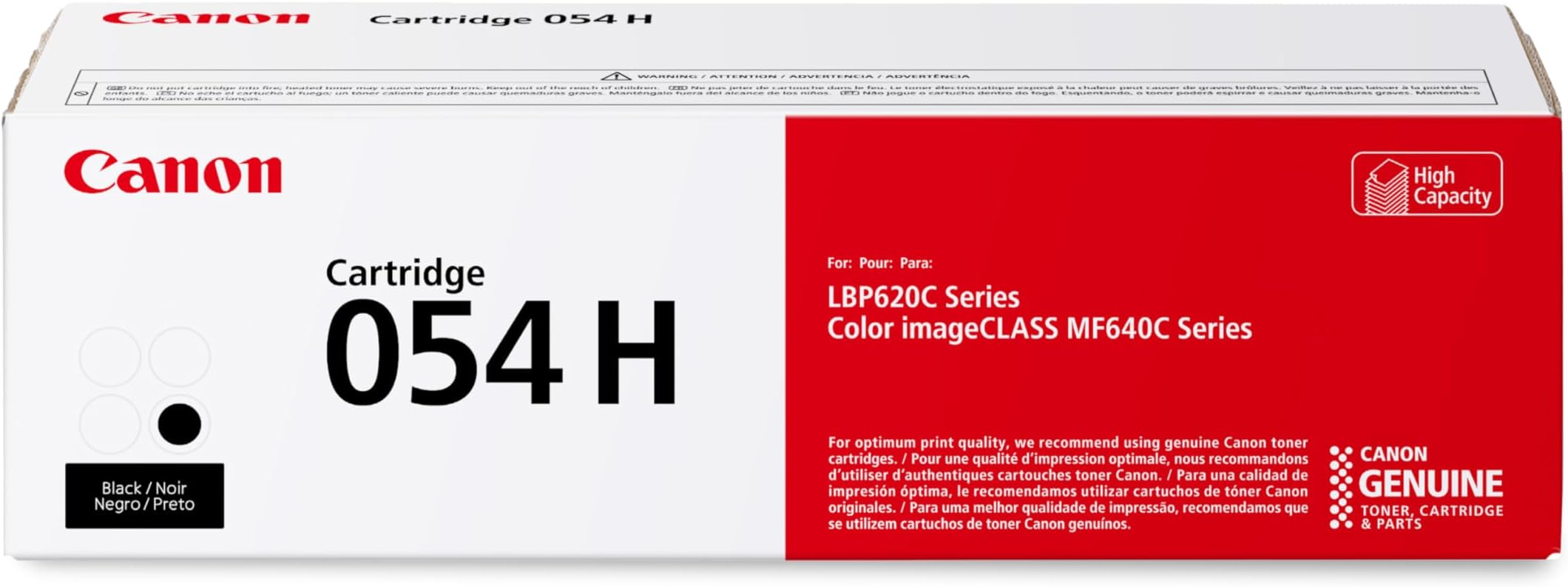 Genuine 054 Black Toner Cartridge High Capacity Compatible with LBP622Cdw, LBP623Cdw, MF641Cdw, MF642Cdw, MF644Cdw