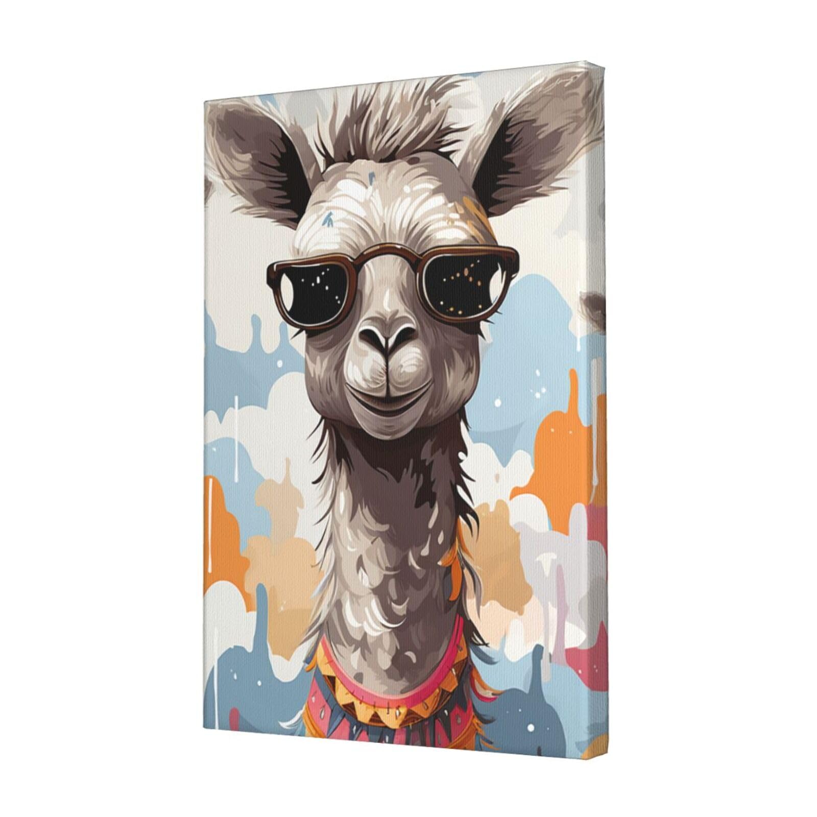 FodPand Cute Giraffe Funny Canvas Wall Art for Living Room Wall Decor 12"x18" Modern Artwork Painting Pictures Hanging Canvas Prints Aesthetic Wall Art for Bedroom Bathroom Office Wallart Decor