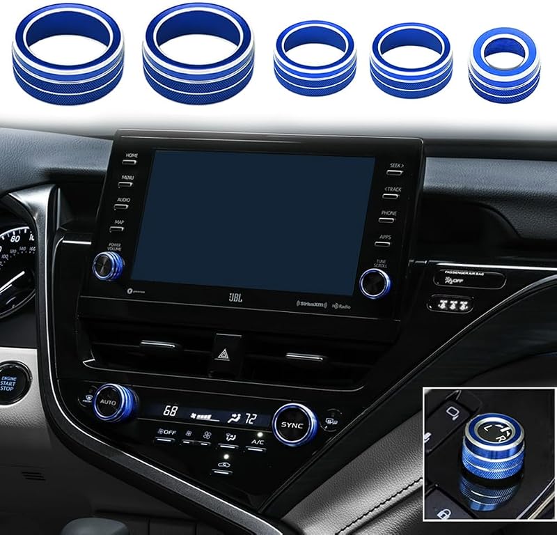 Capas para Botões do Console Central Thor-Ind para Toyota Camry – Azul, Kit com 5 unidades