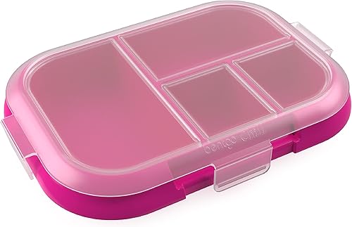 Bentgo Bandeja fría para niños con cubierta transparente, reutilizable, sin BPA, contenedor de preparación de comidas de 4 compartimentos con
