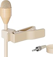 Vista 1 de J K Micrófono de condensador de solapa Lavalier Pro Beige MIC-J 050 compatible con transmisor inalámbrico Sennheiser