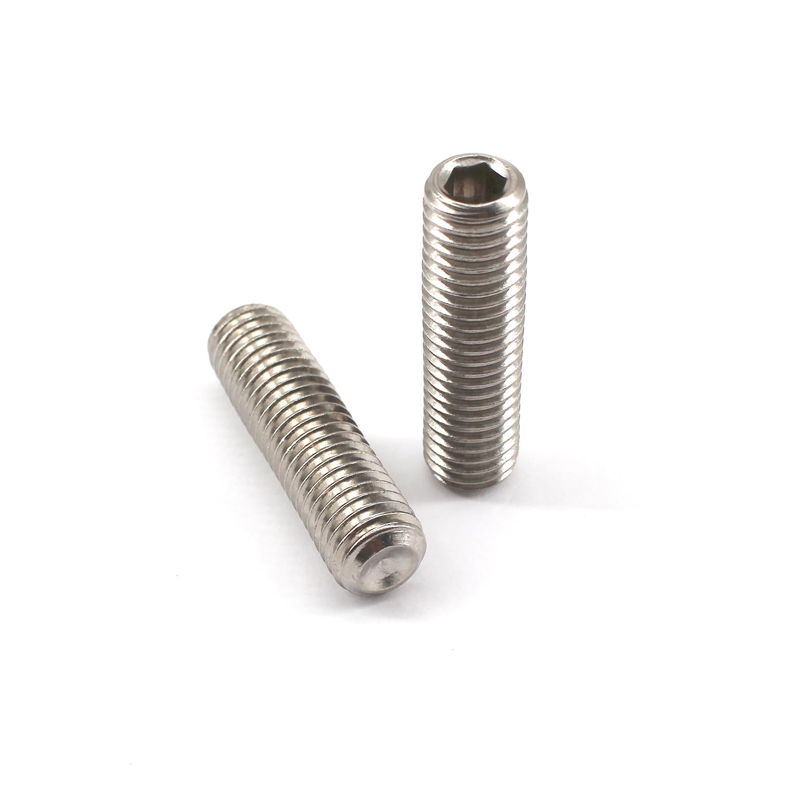 30Pcs M5x45 304 Stainless Steel Hexagonal Grub Screws Cup Point Hex Socket Set Screw
