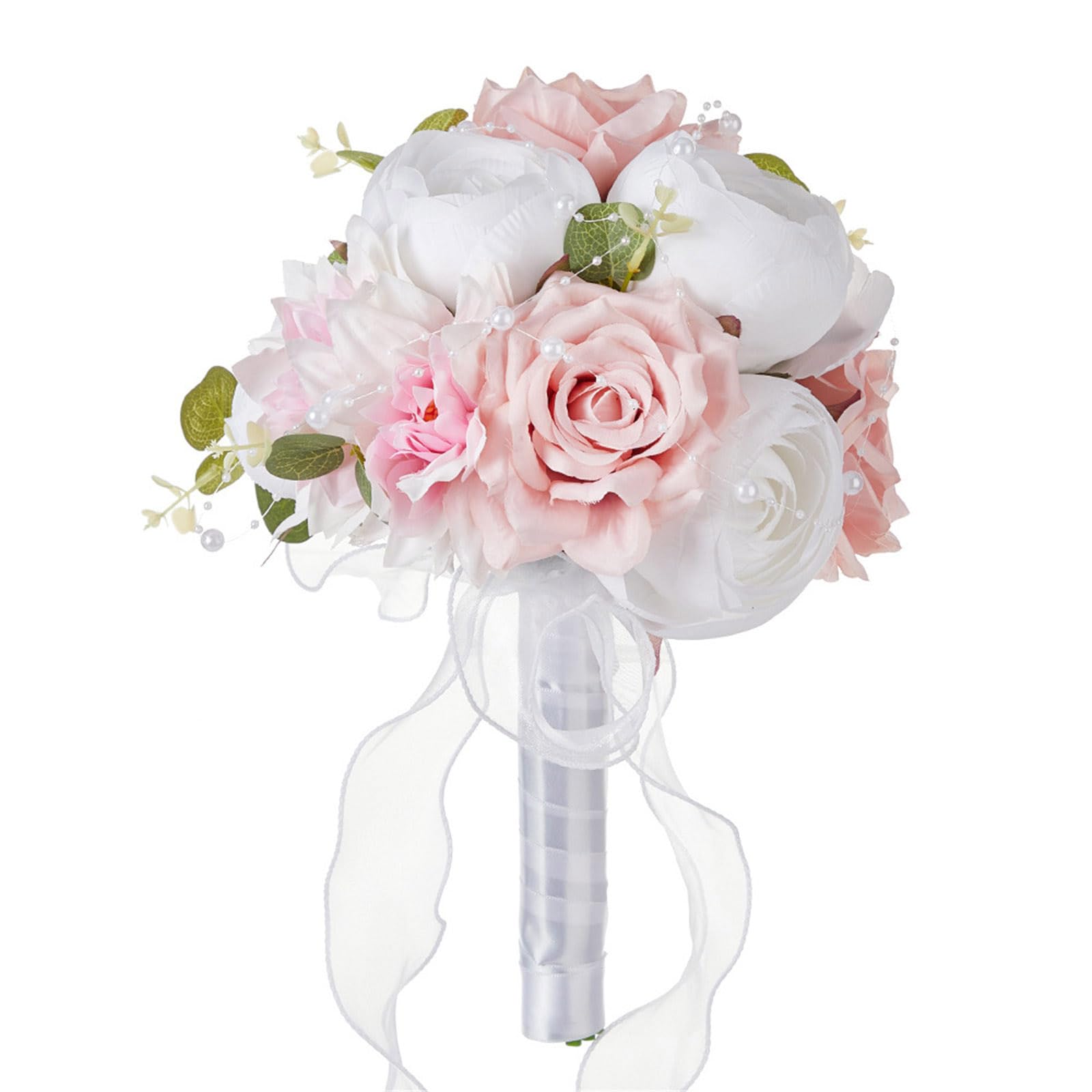 OSNIYAW Bouquets Artificial Flower for Ceremony, Anniversary, Valentines, Photography Props, Wedding Flower Arrangement White