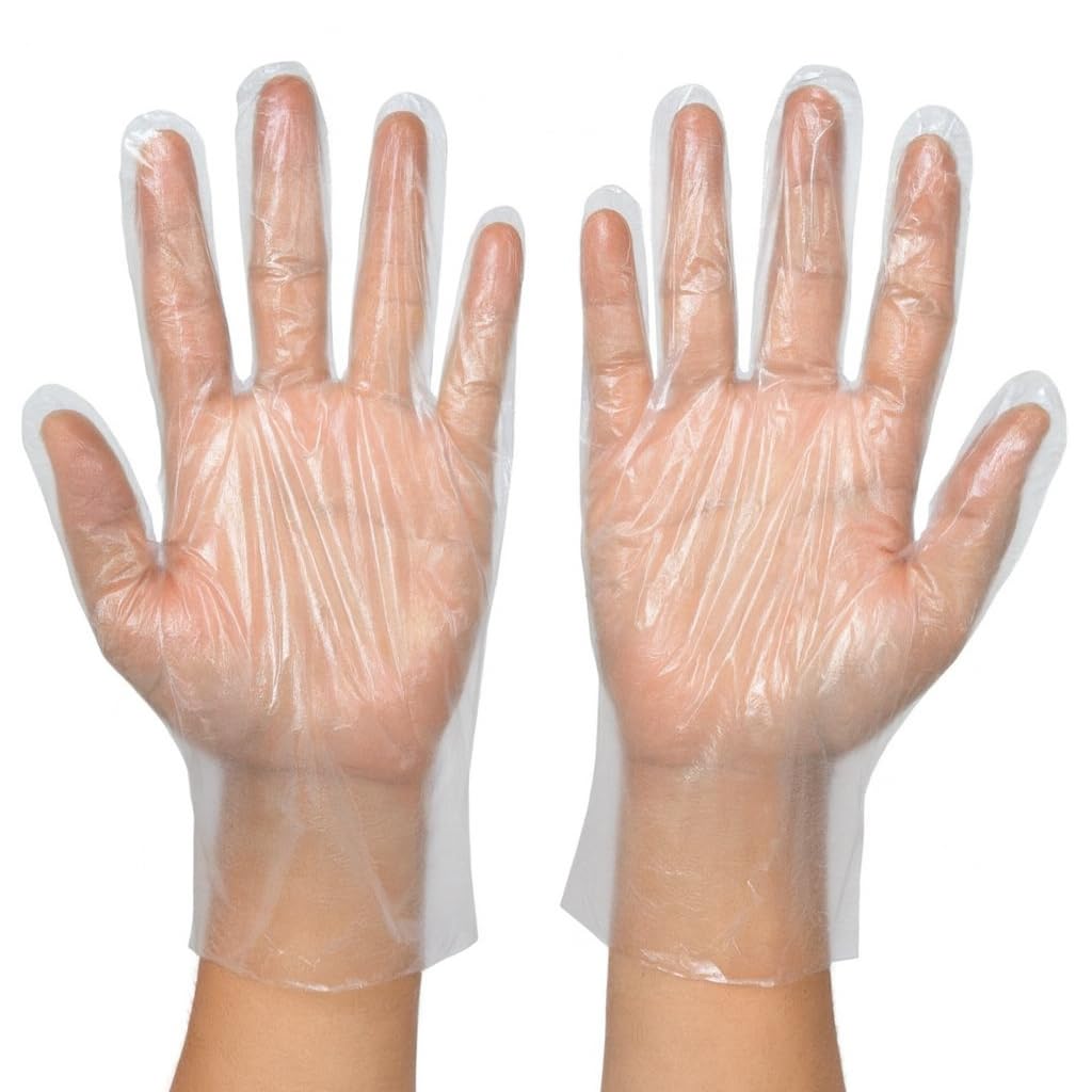 Individually Wrapped Disposable Gloves, 100 Pairs (200 Clear Polyethylene Gloves), Plastic Single-Use Gloves for Personal Care, Caregivers, Food Preparation, Cleaning & Travel | Bio-Lec Mobility
