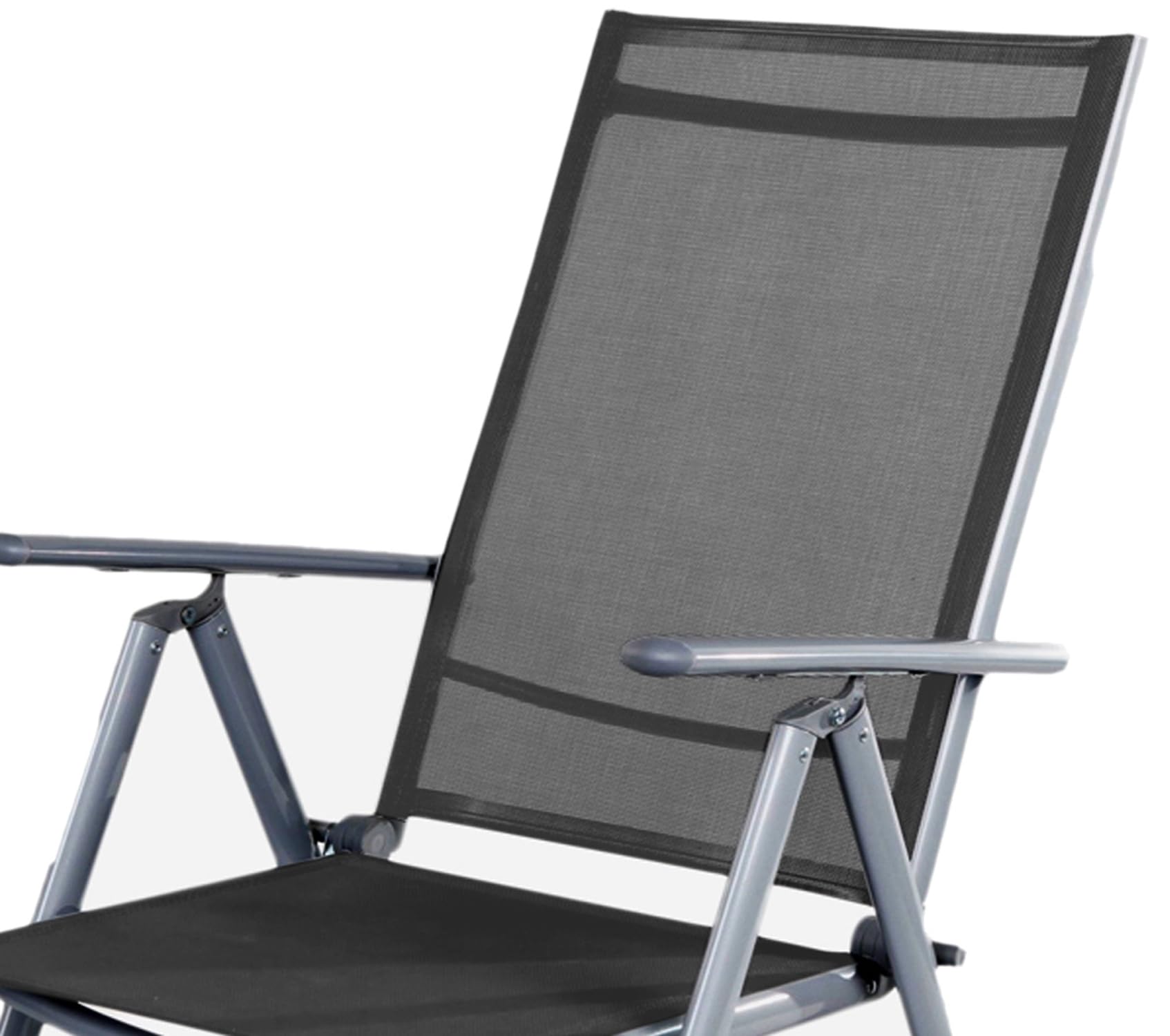 Mojawo Gartenstuhl Hochlehner 7-Fach verstellbar klappbar Silber/Anthrazit | Aluminium, Witterungsbeständig, Wetterfest