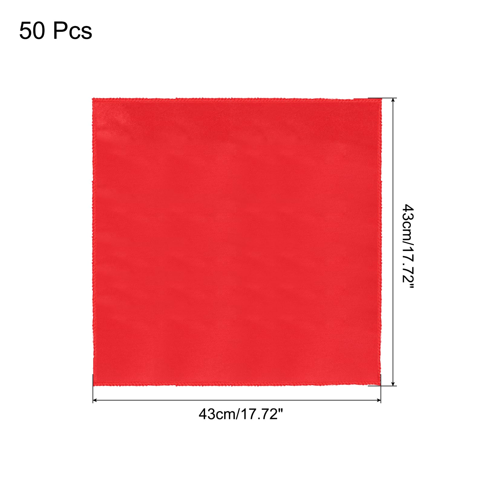 QUARKZMAN 50 Piezas Servilletas de Mesa de Satén Rojo Poliéster Cuadradas Brillantes Servilleta de Mesa de Tela para Eventos Decoración de Mesas de Boda, 18x18