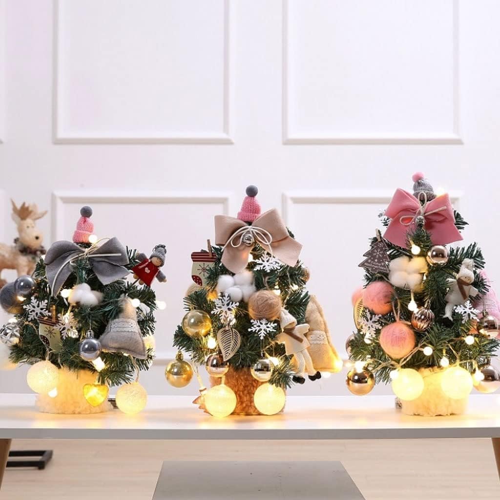 ZUMAHA Albero di Natale da Tavolo da 30 cm/11,8 Pollici, Albero Artificiale Floccato con Ornamenti, Set Fai da Te per Albero da Tavolo per Feste di Natale a casa