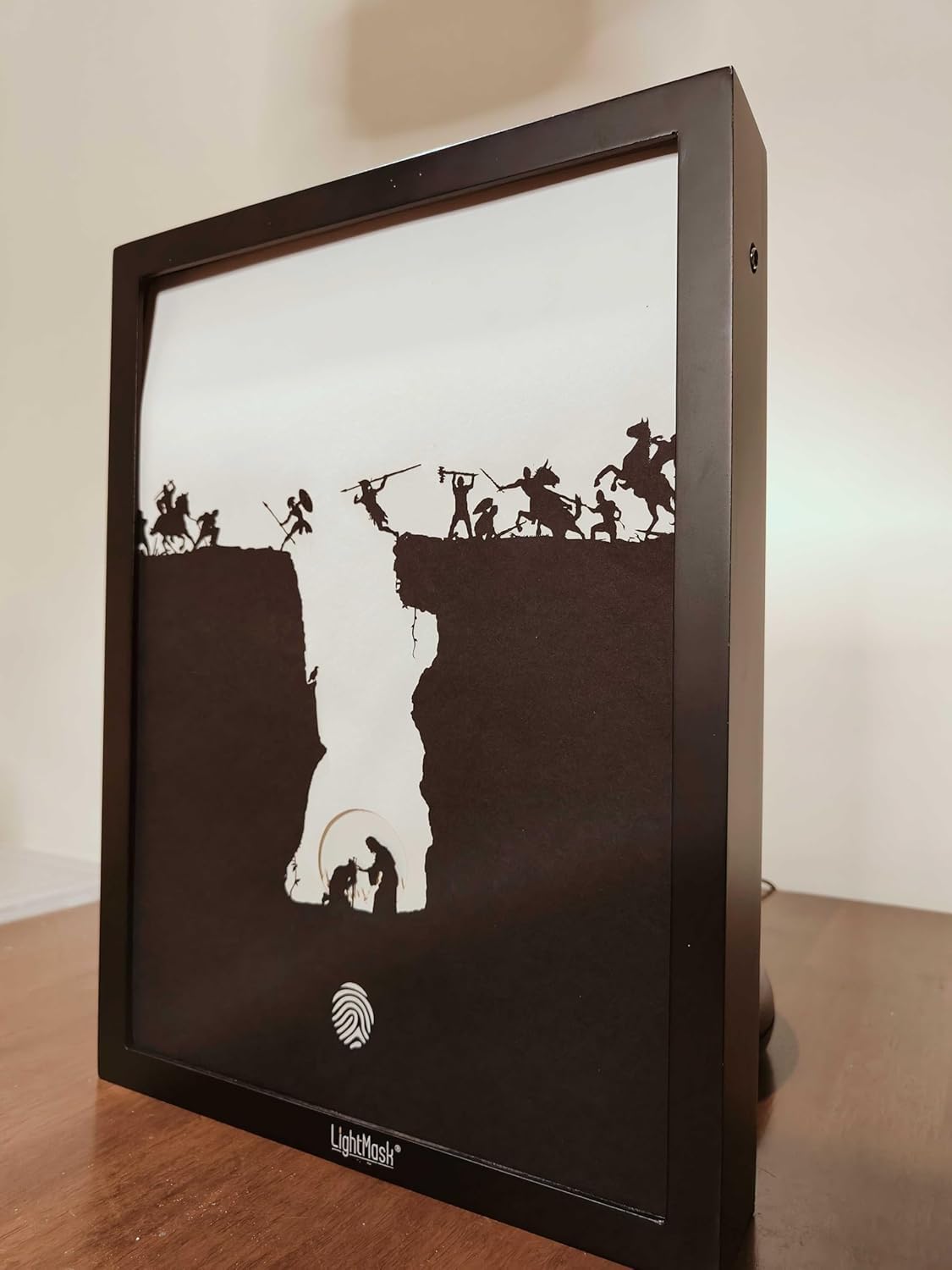 Peace Over War Shadow Box | 11.6x15.6 Inch LED Photo Frame | Illuminated Light Up Artwork | LED Night Light Painting | Decoration LED Wall Art | Light Art Decor for Home | Gift for Peace Lovers 1