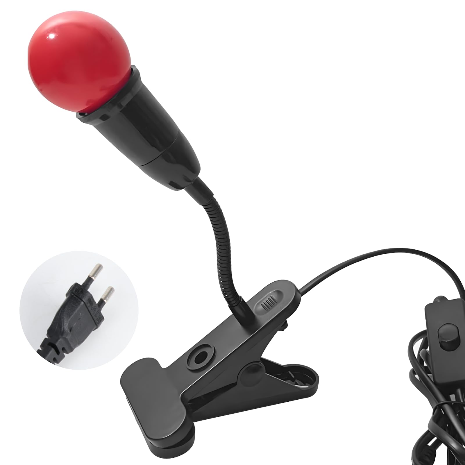 eTone Dunkelkammer SafeLight, Rote LED-Schreibtischlampe mit Clip, 360 Grad einstellbar, geeignet für Die Verarbeitung Von S/W-Film und S/W-Druckpapier (0.5W)