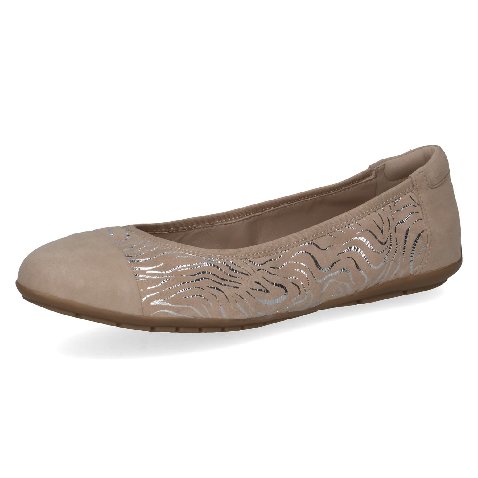 CAPRICE Women's Ballet Flats in Leather, Beige (Beige Comb), 6.5 UK