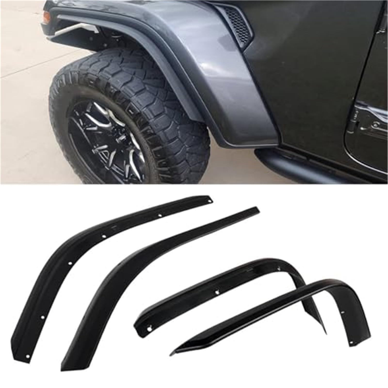 Dla Jeep, Wrangler JL 2018-2023 nadkola samochodu poszerzyć wykończenia błotniki koła brwi szerszy pasek przedłużający Osłony błotników samochodowych(HIGHER FENDER)