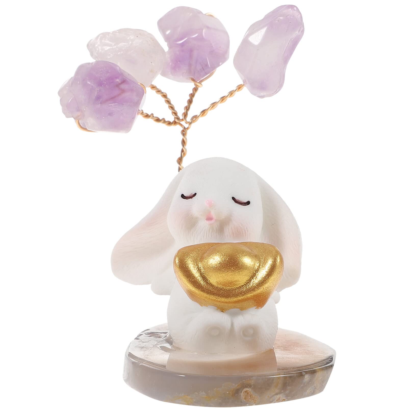 Amazon.co.jp: アメジスト 水晶 木 うさぎ 置物 水 お金 木 うさぎ 