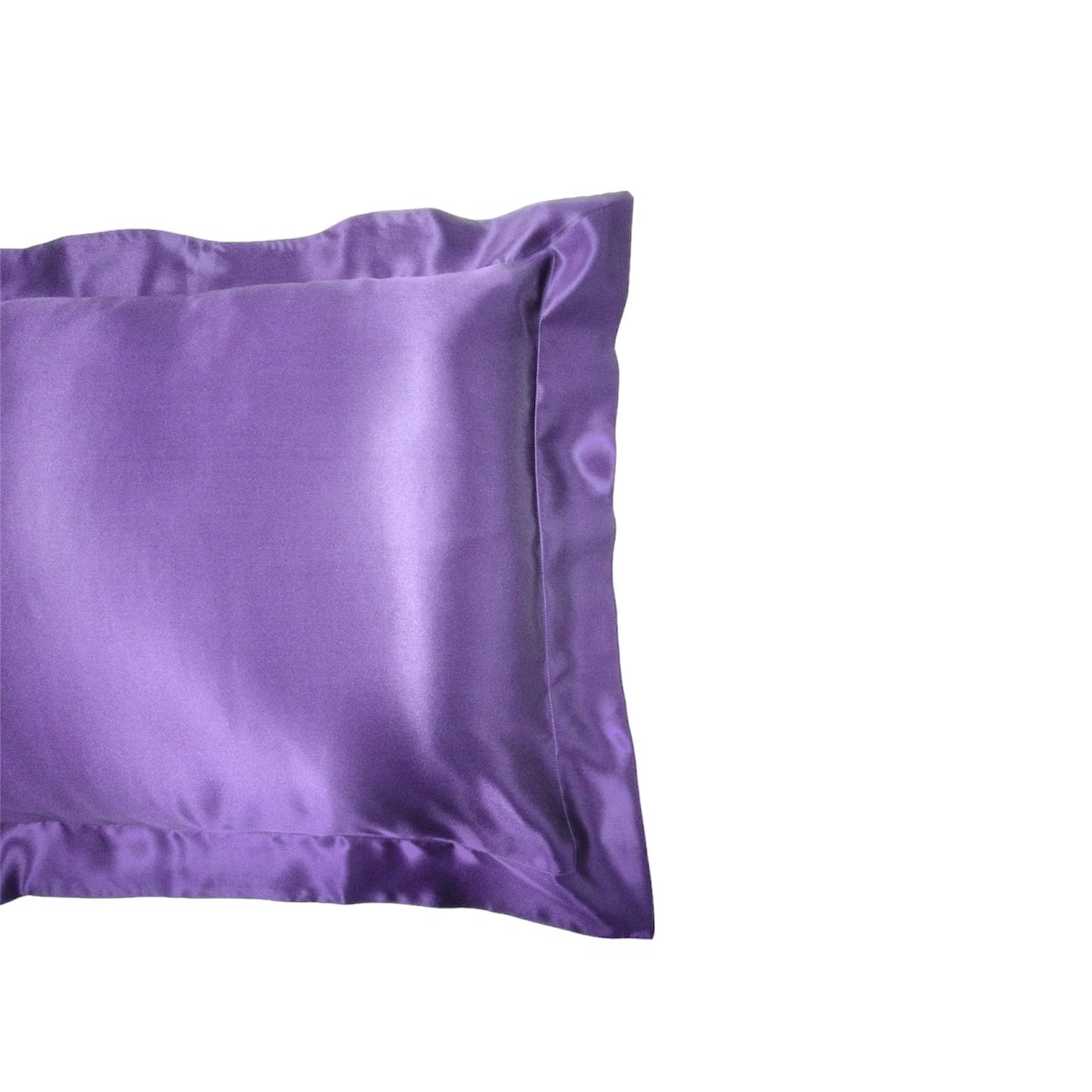 Jasmine Silk Lavender 100% 19 Momme Charmeuse Silk Pillowcase Oxford Style 50 Cm X 75 Cm + 7Cm Border Envelope Closure Rrp £45 (Lavender)