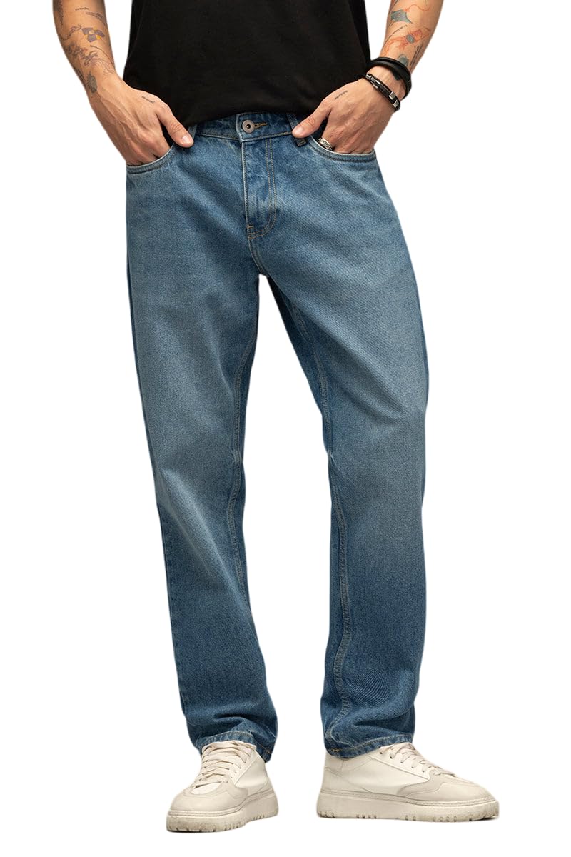snitch Men Jeans | Relaxed Fit Ankle Length Plain Design | Premium Cotton Fabric & Smooth Texture for Casual Wear, College Wear & Street Style-picture-49