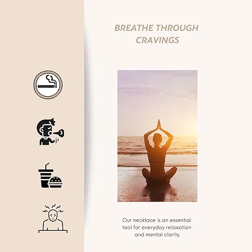 Miniatura 4 de Blissful Chic Collar de respiración para aliviar la ansiedad para meditación y respiración  Herramienta de atención plena para aliviar el estrés y