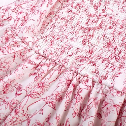 Image of Scarlet Darkness Floral Mini Corset Dress for Women Teen 2026 Summer Spring Flowy A-Line Sundress with Pockets