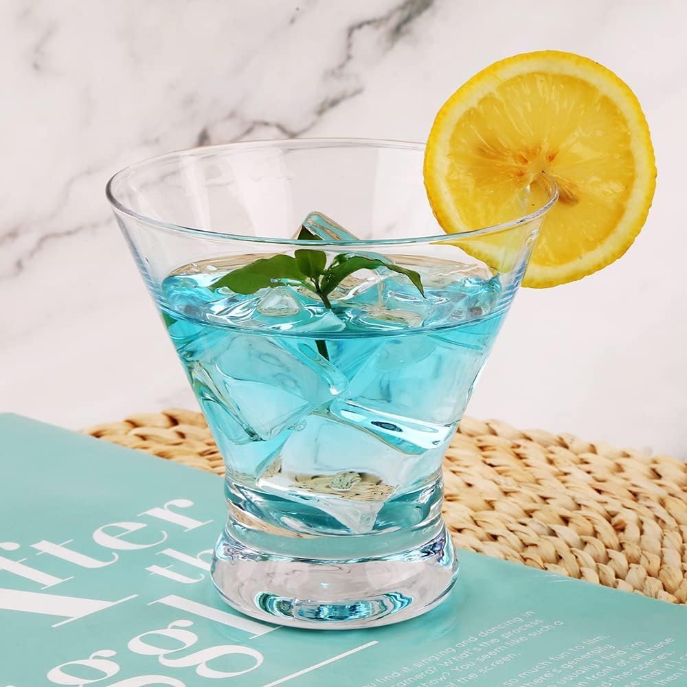 Cinched Coupe Glasses, Set of 6, 8 oz Martini and Cosmopolitan Glasses with Heavy Base – Durable and Stylish for Home Bars (Set of 6)