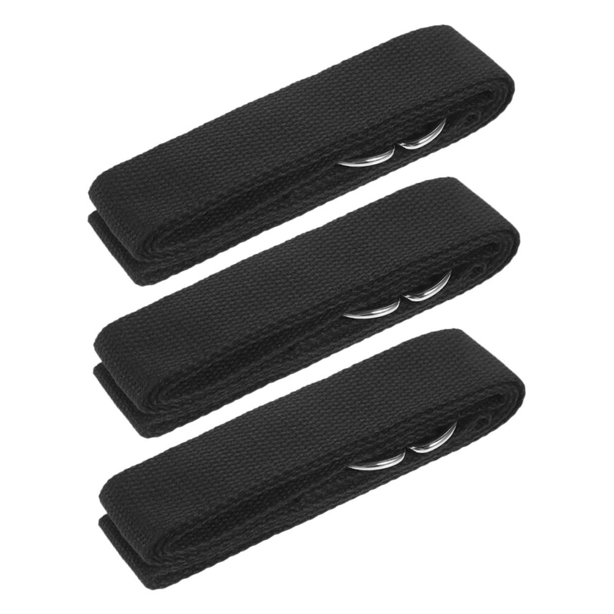 ifundom 3Pcs Adjustable Non Elastic Yoga Straps for Stretching Durable Workout Bands with Ring Buckle for Home and Gym Use for Yoga and Flexibility Training