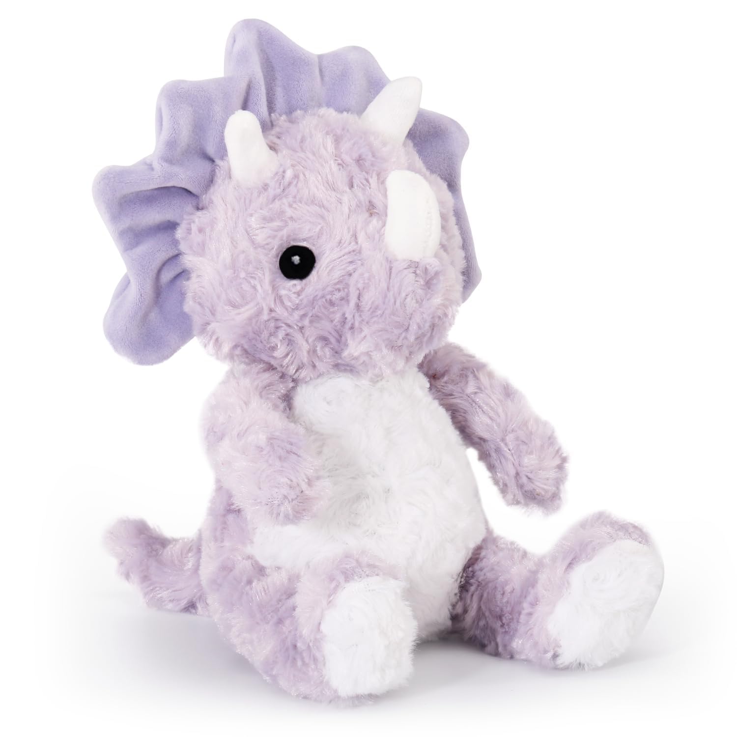 Animales de peluche de dinosaurio púrpura para niñas - 9' de suave triceratops lavanda de peluche, dino seguro para bebés con ojos bordados, compañero de dormir para niños pequeños, regalos de
