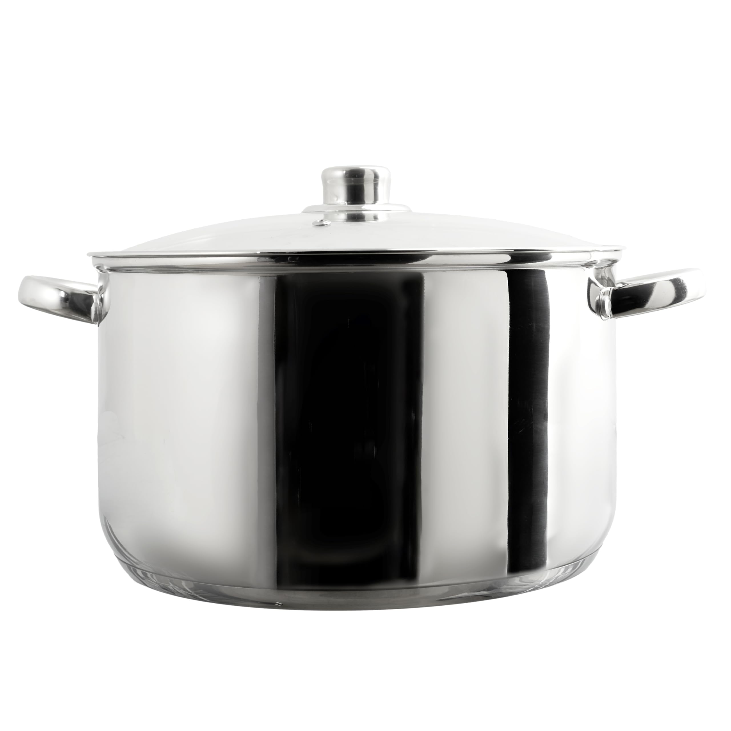 COOK CONCEPT - KC0005 Olla de Metal con Tapa de Vidrio - Capacidad 10L - Compatible con Todo Tipo de Fuegos - para Sopas y Guisos - Diseño Elegante - Acabado Plateado - 10L Plata