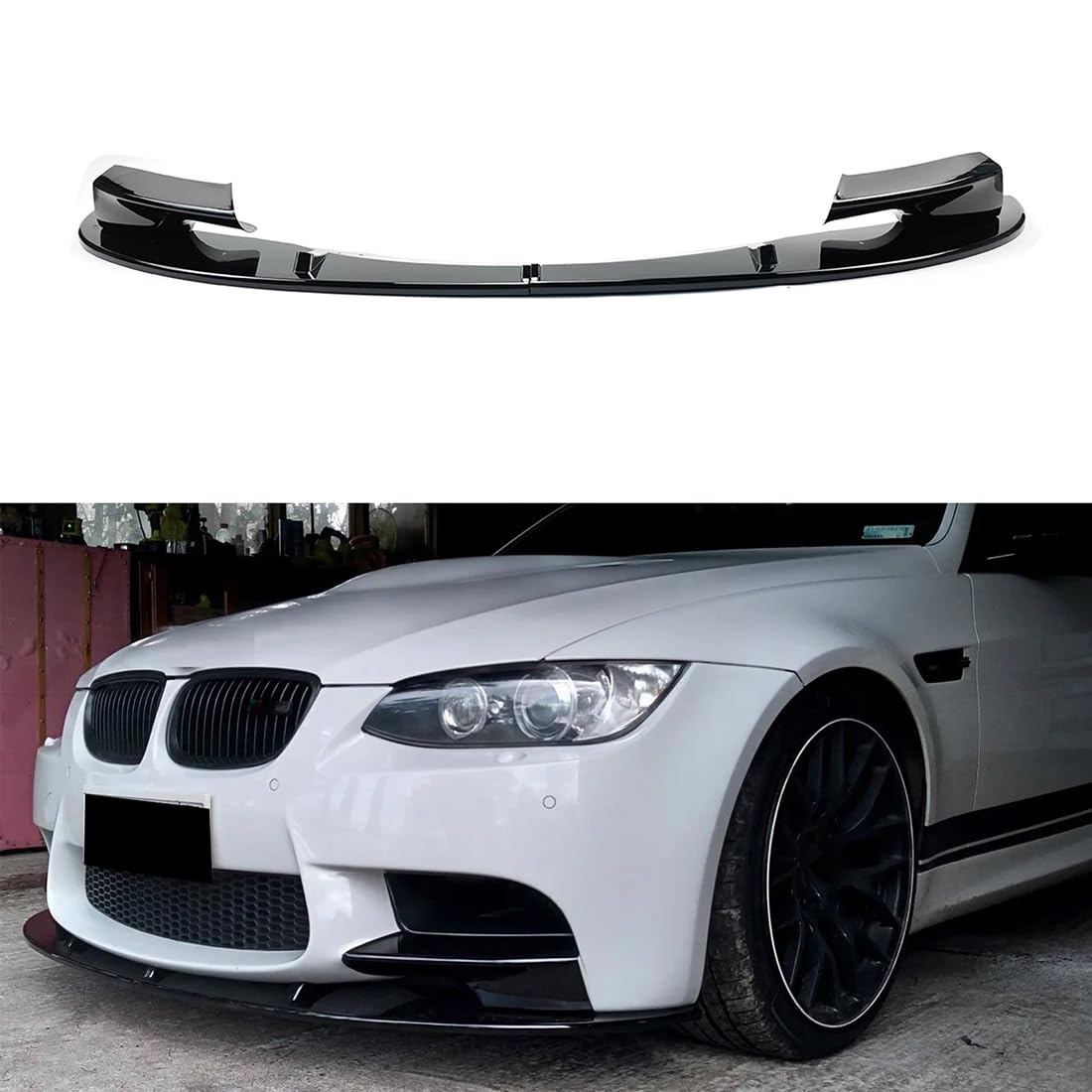 ABS/Auto Front Stoßstange Splitter Lip Diffusor Spoiler für BMW E90 E92 E93 M3 2007-2013,Front Spoiler Body Kit,Gloss Black