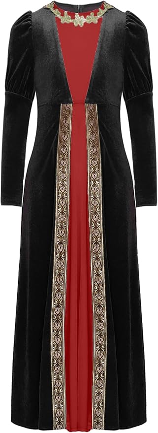 Abito Medievale Donna In Velluto Con Maniche A Campana - Lungo E Gotico Per Feste - Foto 9