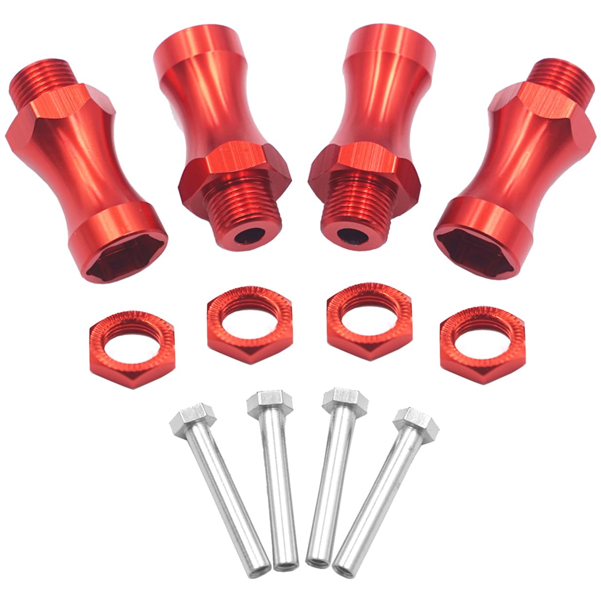 4Pcs ShareGoo Aluminum 12mm to 17mm Wheel Extension Hex Drive Hub Adapter Widener 30mm Offset Compatible with Tamiya Axial RC4WD Traxxas 1/10 Off-Road