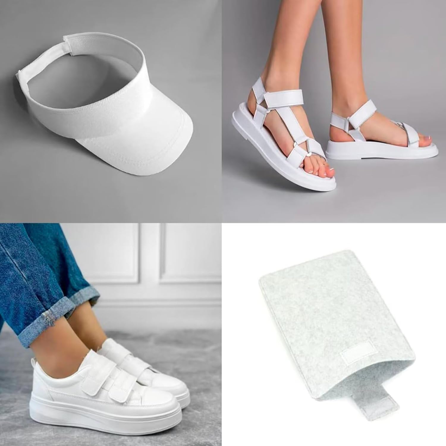 Sew On Hook and Loop Tape No Adhesive Back Nylon Strips Fabric Fastener Non-Adhesive Interlocking Tape for DIY Craft Sewing Fabric Clothes Shoes Wallets(3/4 in Wide 33 Ft White)