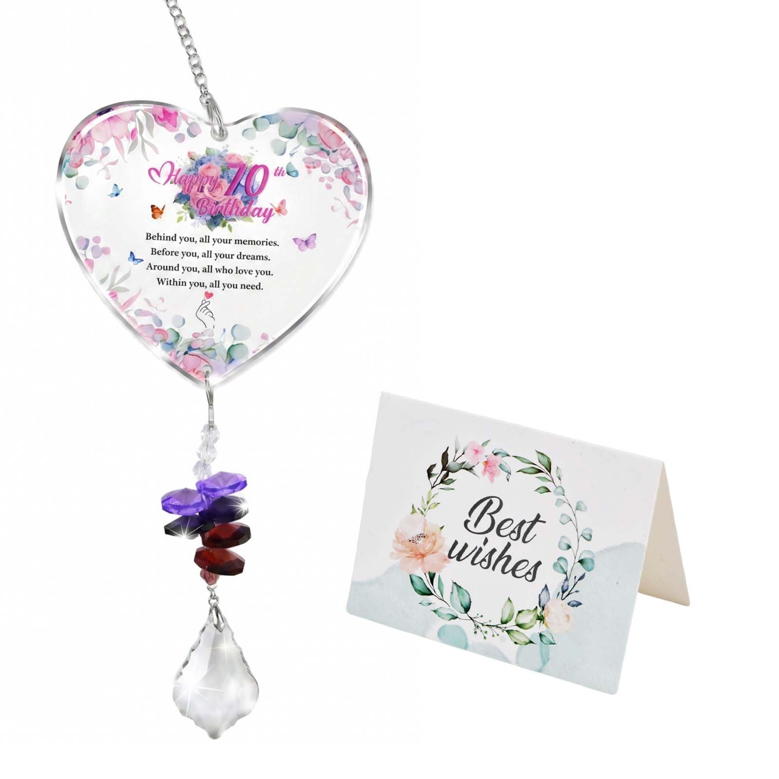 Solvio Women's Crystal Suncatcher Friendship Gifts For 70Th Birthday Gifts For Best Friend Bestie Mum Auntie, Thank You Present For Mother's Day Christmas Wedding Anniversary