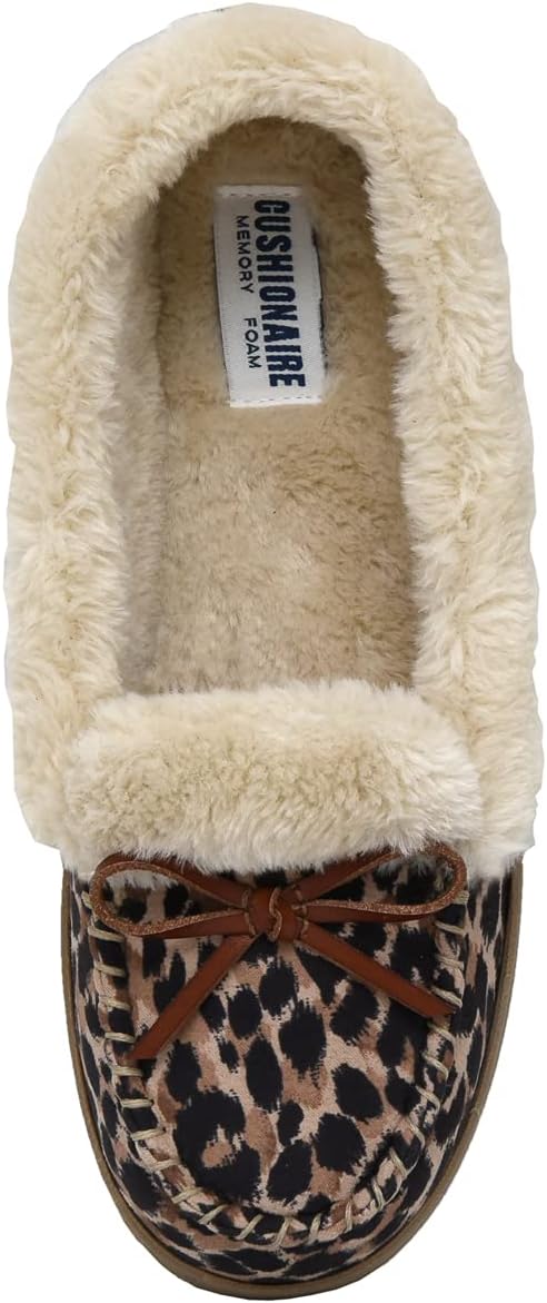 CUSHIONAIRE Women's Sierra Moccasin Slipper +Memory Foam