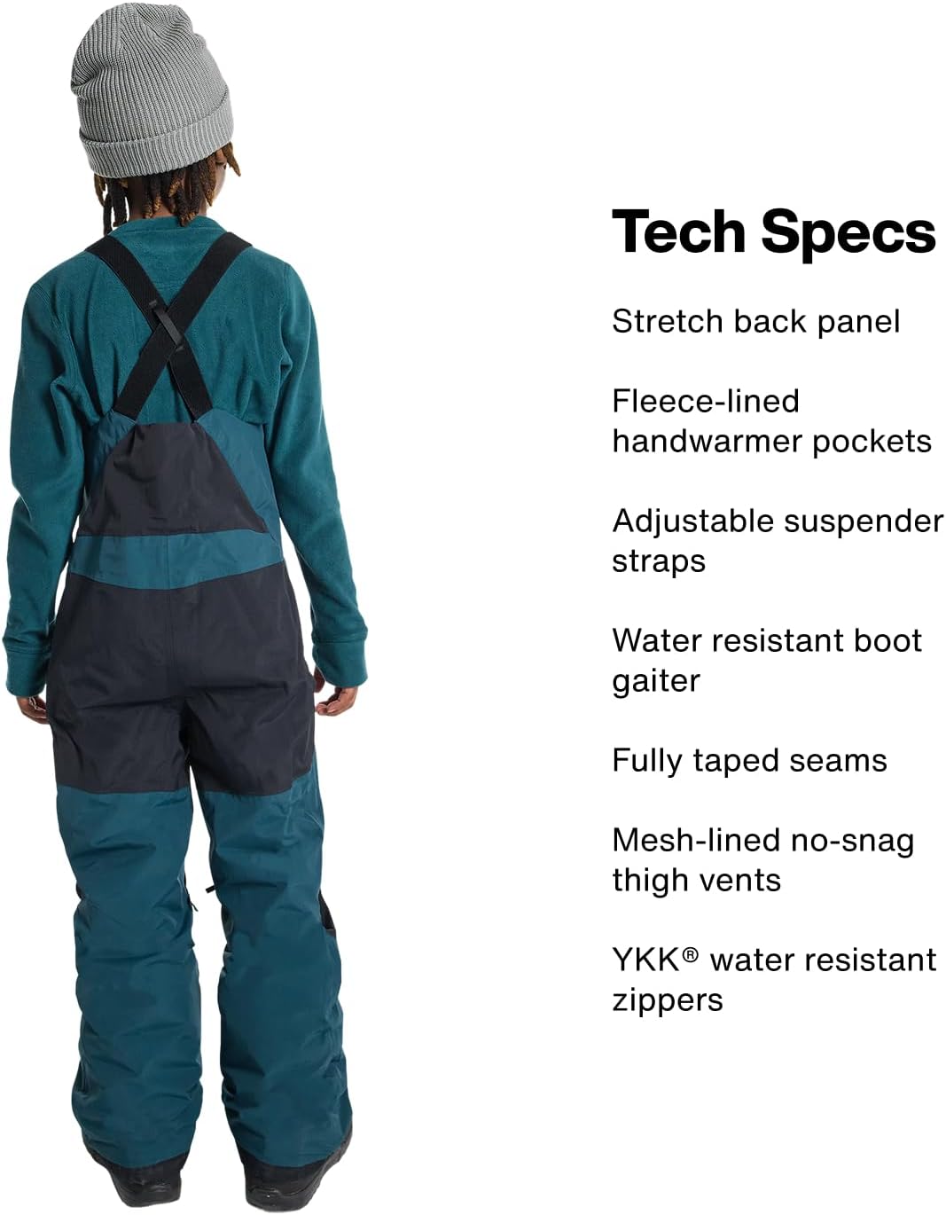Burton Kids’ Skylar 2-Layer Bib Pants – Waterproof Winter Snowboard Bib Pants for Boys & Girls - Image 5