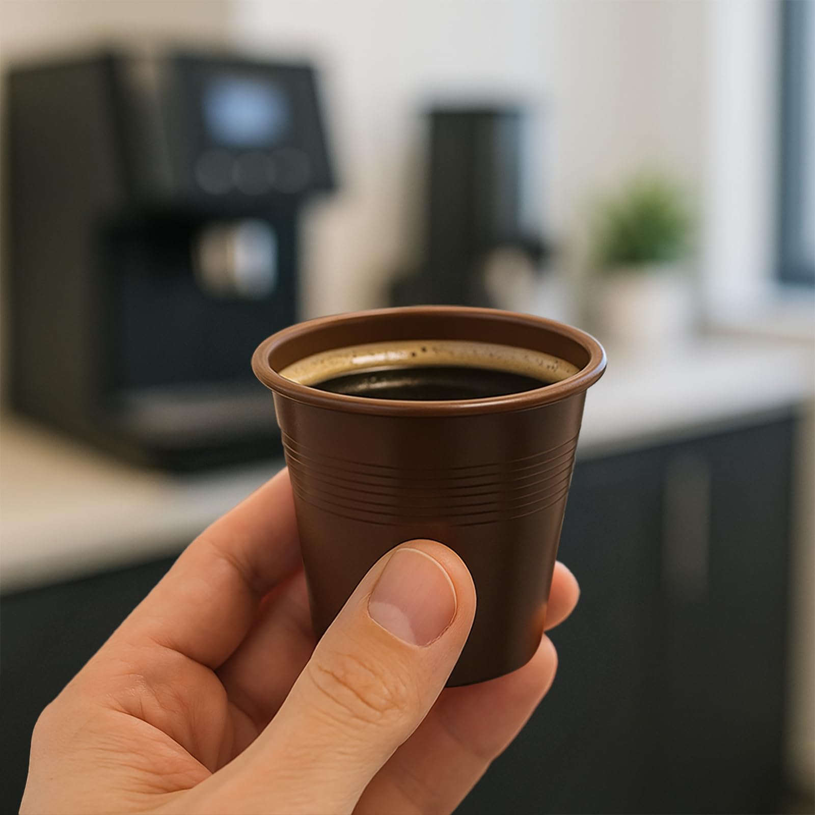 1000 Bicchieri Caffè Marrone da 80 cc (3 oz) - Adatto per bevande calde - Bicchiere caffè espresso - Riciclabile - Uso professionale - Ideale per uffici - Extra resistente